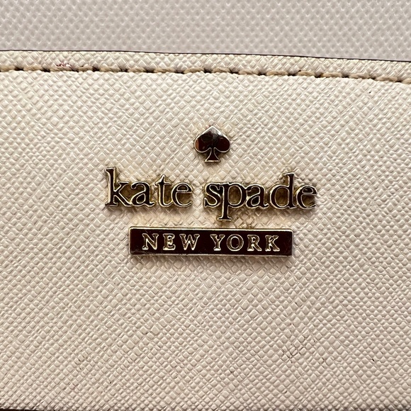 Kate Spade Wallet Pink and White with Gold Accents - Picture 10 of 11